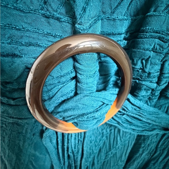 10 Anthropologie moulinette soeurs Guinevere maxi dress circle belt Teal blue - Picture 6 of 17